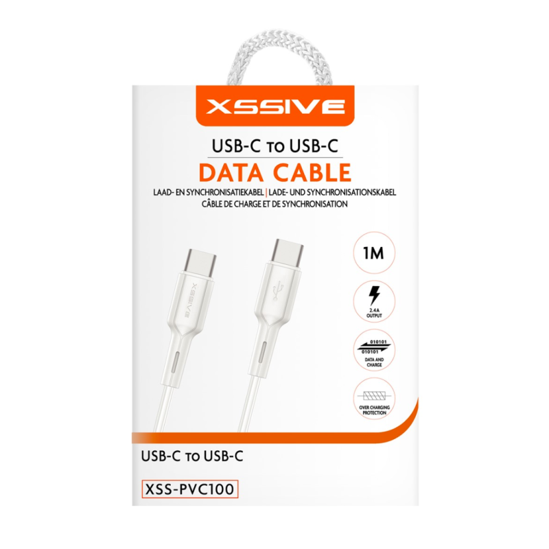 Câble de Charge USB-C/USB-C 1m XSSIVE XSS-PVC100CC - Blanc — Accessoire · Smarty Paris 18e